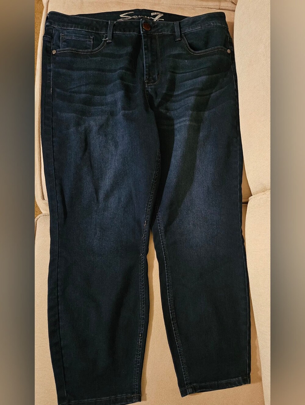 Seven7 Dark Wash Ankle Skinny Jeans Plus Size 16 Skin-Fit Stretch